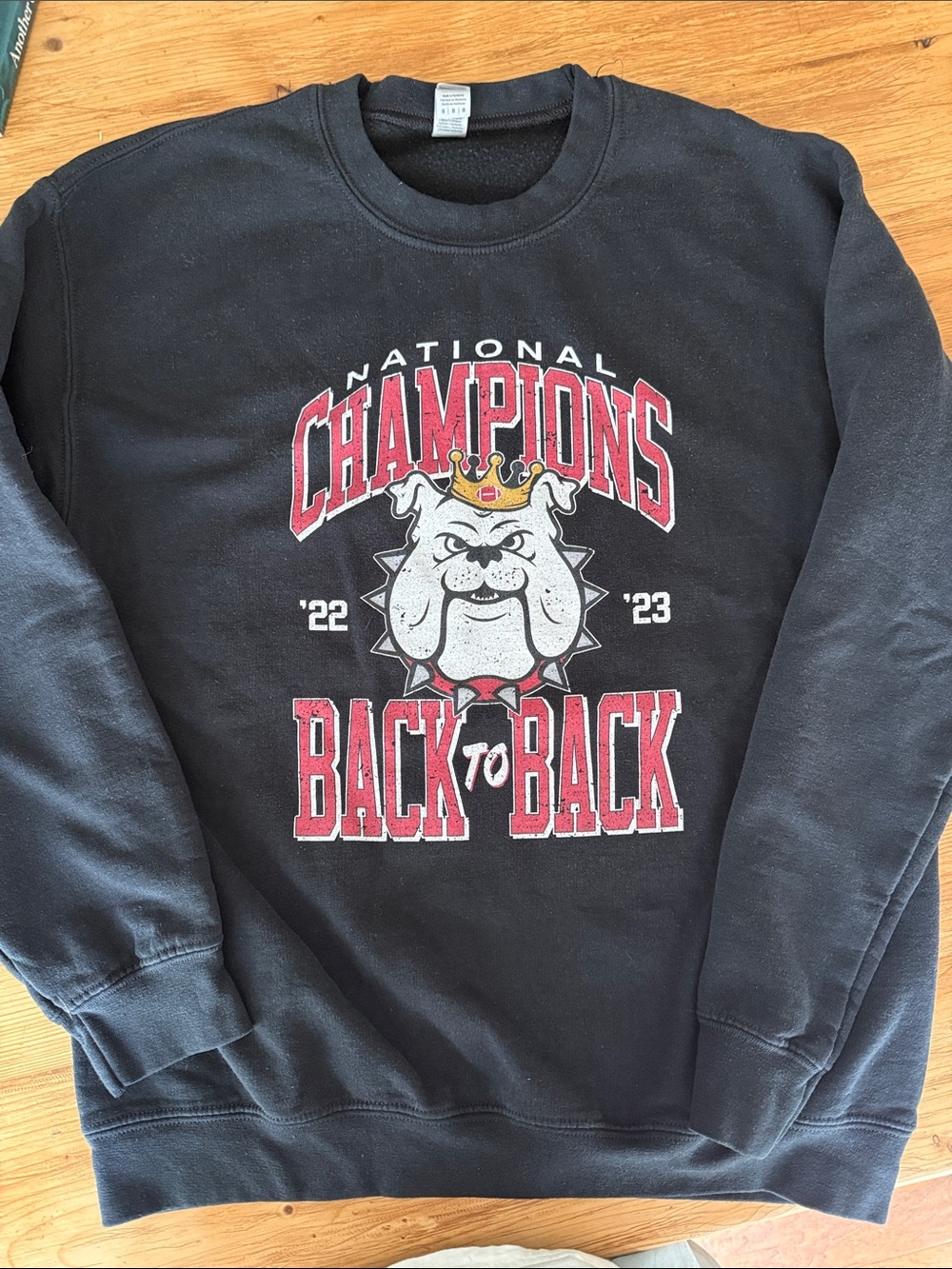 Black 'National Champions Back to Back' Graphic Sweatshirt - Barstool brand